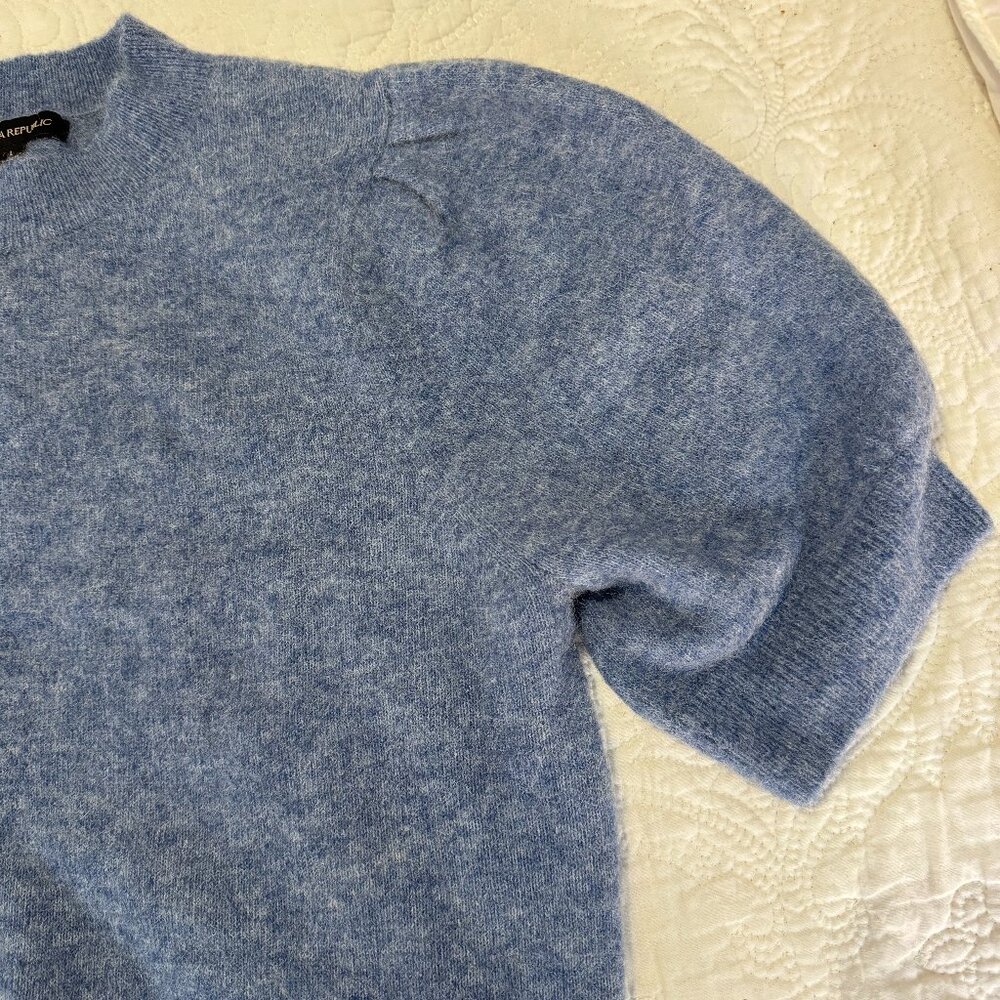 Banana Republic Puff-Sleeve Sweater Top - Light Blue